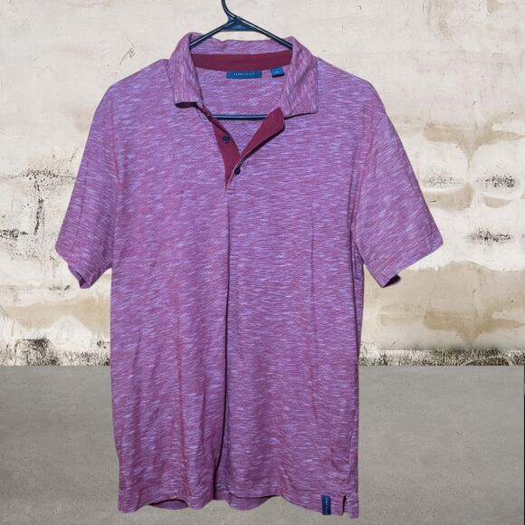 Perry Ellis Men's Short Sleeve Moisture Wicking Polo Shirt Red Size Medium - Picture 2 of 4